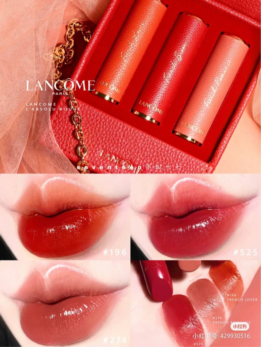 兰蔻七夕小皮革限定口红 本季讨论度超高的还有它：Lancôme L'ABSOLU ROUGE QIXI 兰蔻七夕皮革限定口红～皮革设计无论手感或整体质感都好高级，色号#196、#274、#525都是完美百搭不NG的色系；看完绝对「是心动啊～糟糕眼神躲不掉」??