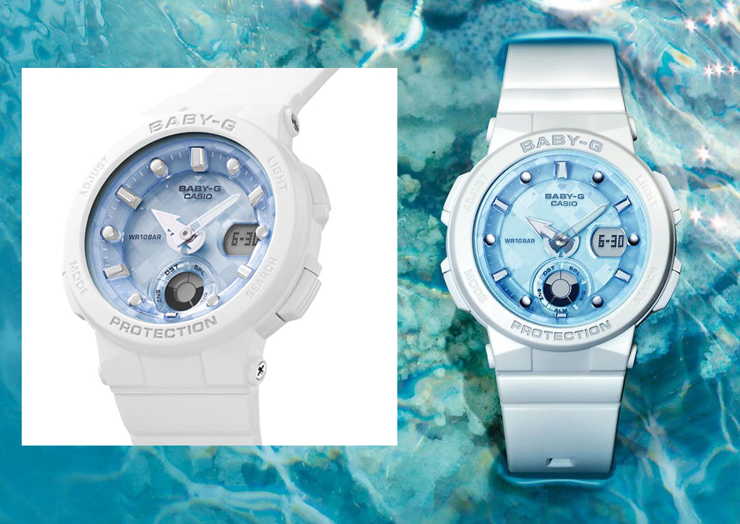 Casio BABY-G BGA-250-7A1DR :如阳光底下波光粼粼的海面般,绝美水蓝色看着就很沁凉消暑吖~ RM391 >> 链接