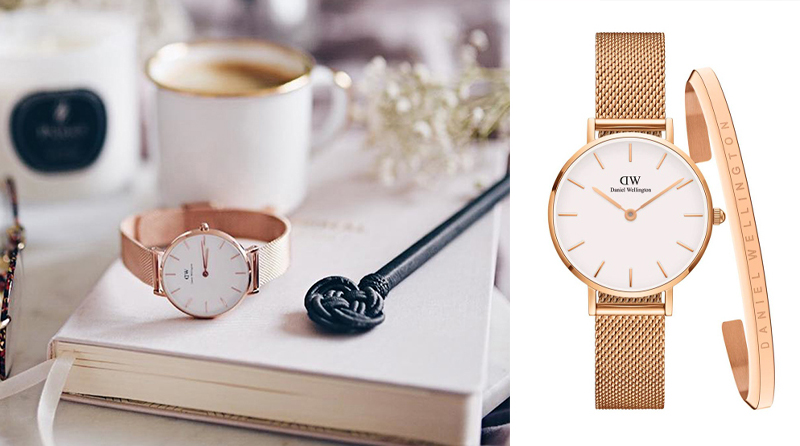 Daniel Wallington Gift Set - Petite Melrose 28mm Watch for women + Classic Bracelet Rose Gold Small:玫瑰金色系的这款DW腕表是品牌旗下经典热销款~此番优惠配套还有配上同色系玫瑰金手镯,感兴趣的Girls绝对可以入手!RM 910 >> 链接