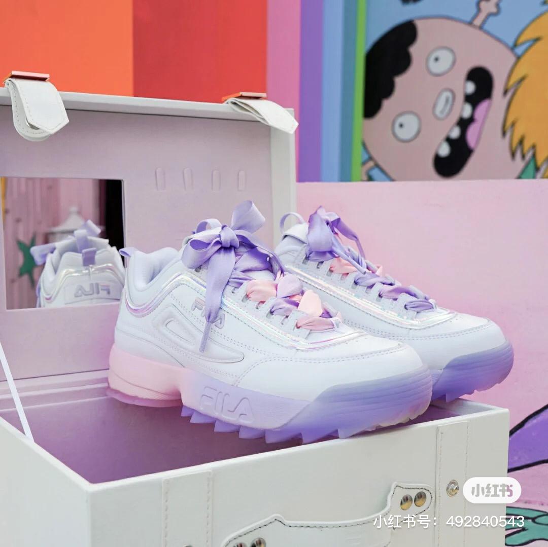 人气 FILA 「马卡龙粉紫」老爹鞋 6