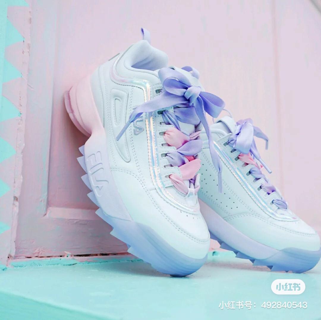 人气 FILA 「马卡龙粉紫」老爹鞋 7