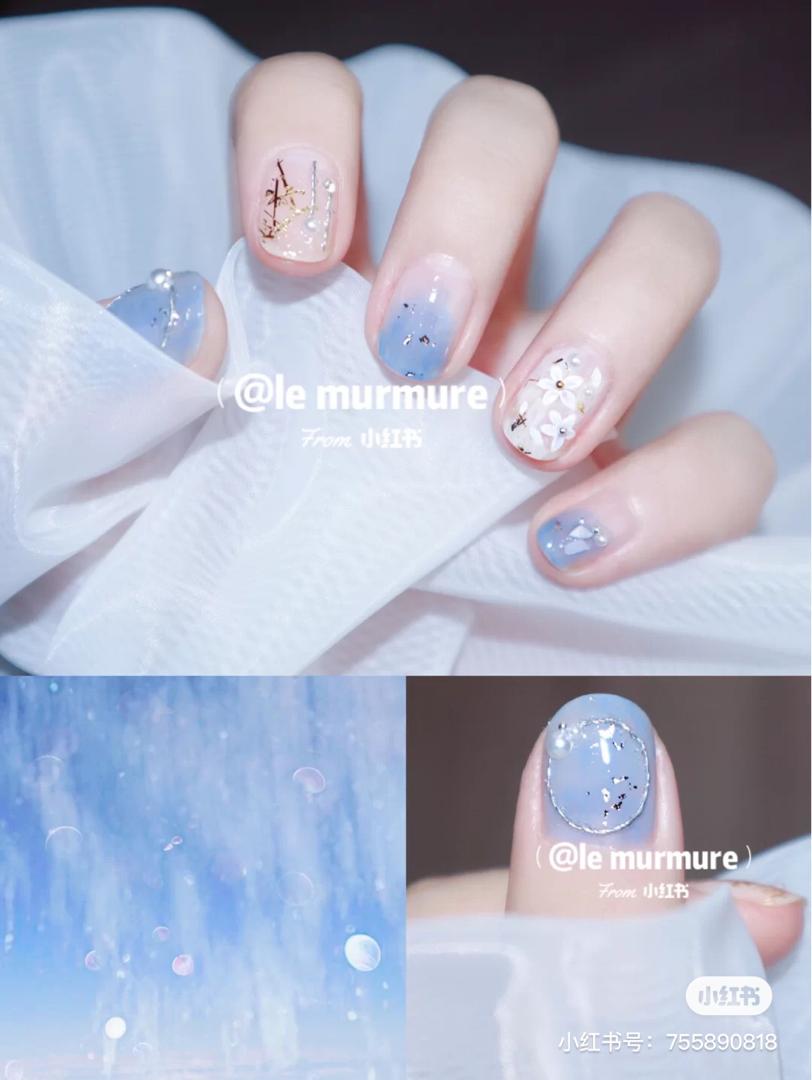 宝宝蓝白花