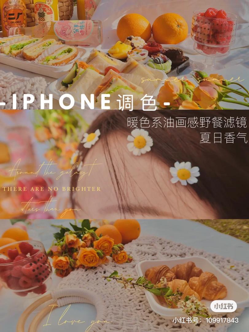 野餐暖色系油画感