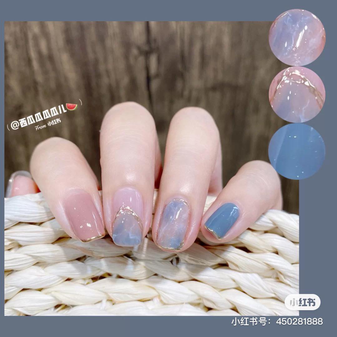 ▲ 蓝色和粉色真的是地表最绝妙搭配!晕染在一起美得像一幅画,尽显柔美仙气~