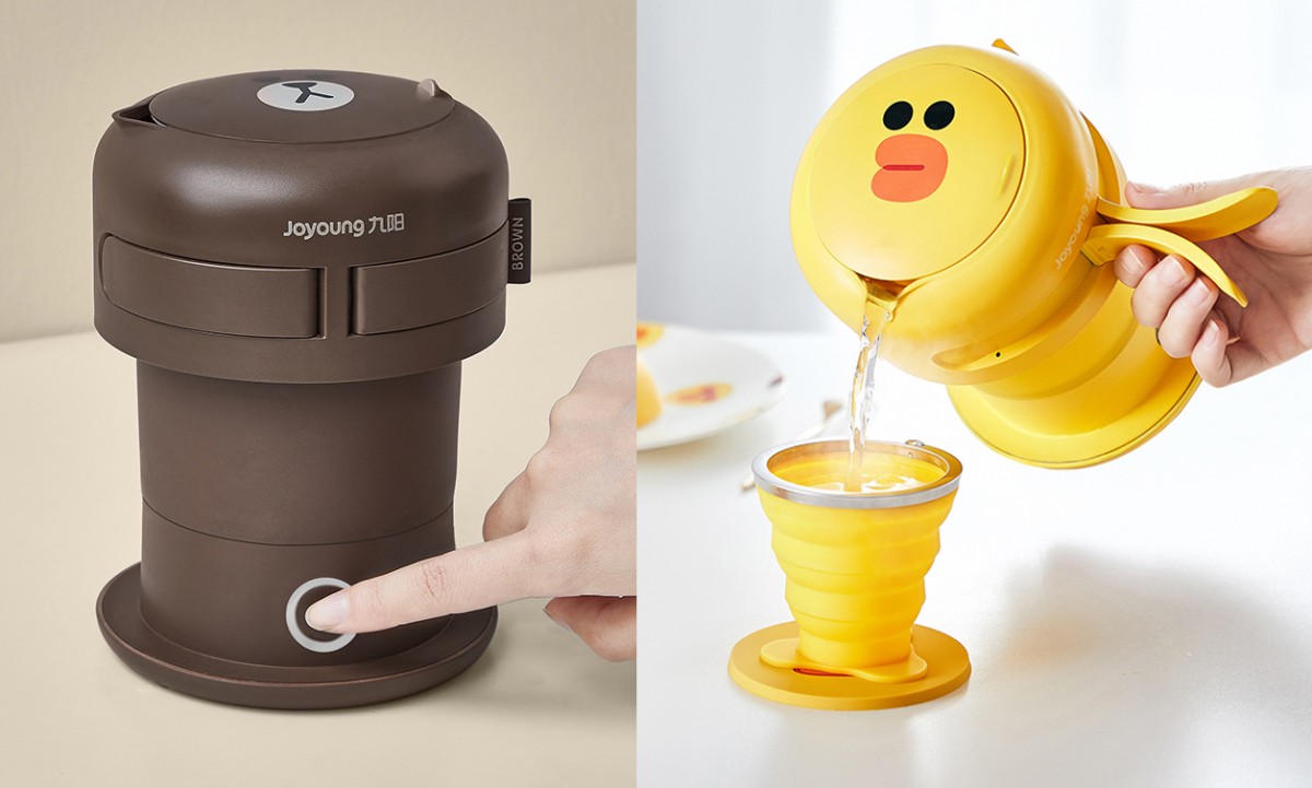 可折叠热水壶:是的你没看错,这是一款可折叠的「热水壶」!轻轻一压就能折叠起来收纳到包包里带出门,提壶也是隐藏式小翅膀手柄设计;此外它还附赠了一个可折叠水杯收纳于壶内。这款果然如标语说的,「卖萌之余还要能屈能伸」啊 ? 参考价格 RM155.93 >> 链接