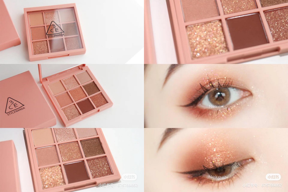# 3CE Overtake 九宫格眼影盘 RM165 >> 链接 尤其推荐给新手的一盘大地色系「万能眼影盘」！比如日常妆、面试、上班或上学妆容可以用雾面色及珠光色，晕染出修饰肿泡眼的百搭眼妆；如果有约会或宴会要出席，可以选择亮片色堆叠在眼皮中央和眼下打造回头率很高的闪亮亮妆效～
