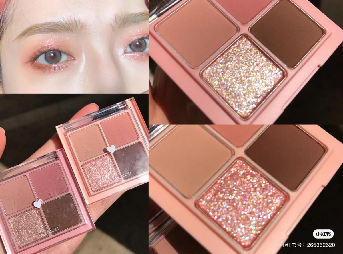 # ROM&ND 四色眼影盘 RM45.50 >> 链接 没有花里胡俏的色泽，一盘4色里集合打底色、收敛色、和亮片色，仅一盘就能打造出好看眼妆～特别适合新手使用！