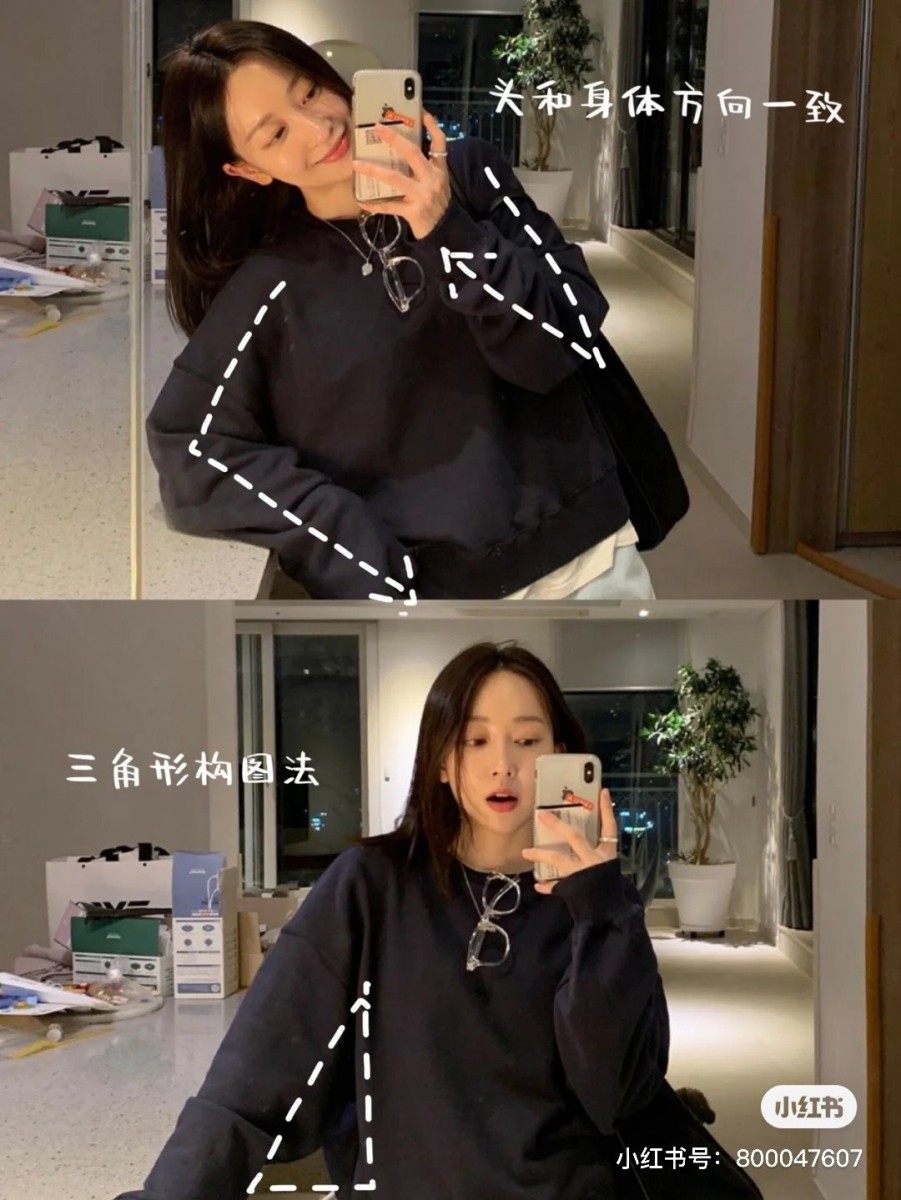 Tips 3:对镜自拍 比起需要各种找角度才能拍好的近距离自拍照,「对镜子自拍」出片更快速,还能稍微用手里的手机挡脸、素颜也轻松拍!