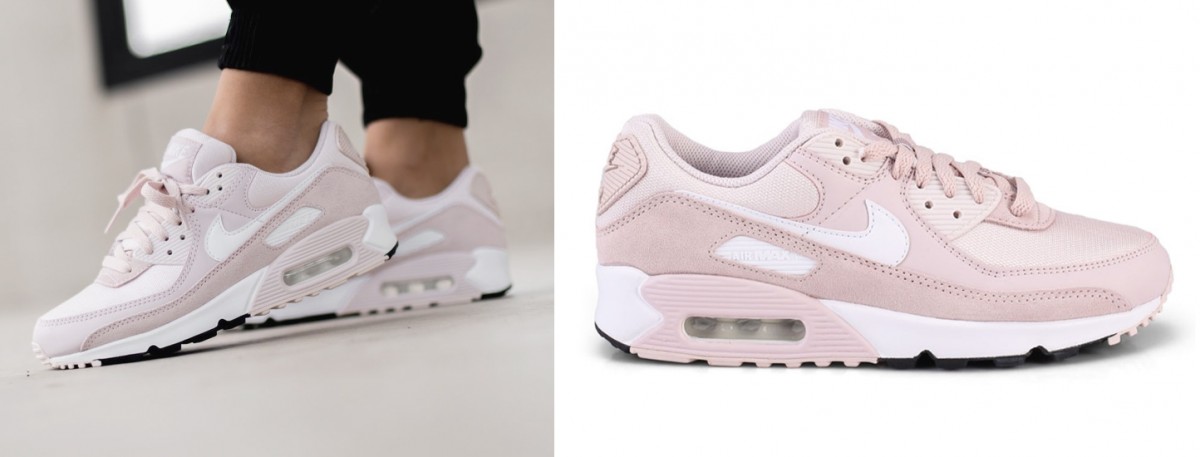 Nike Air Max 90 玫瑰粉色 >> RM495 低饱和度的玫瑰粉色撩爆少女心!? 而且中低有增高设计,穿上瞬间增高+5cm拉长身形比例,好看又舒适~