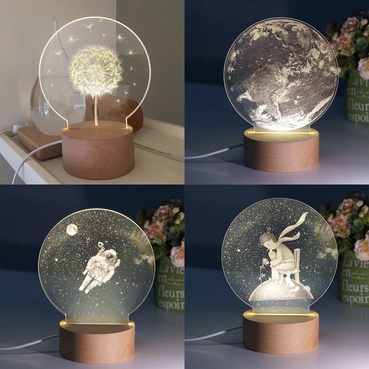 浪漫北欧风小夜灯 | RM114-RM122 >> 链接 这款浪漫北欧风小夜灯的光线柔和、非球型侧面也不占空间～宇航员、蒲公英、小王子与玫瑰、星球款式都好看哭了 ?！作为送礼选择也很棒哟～