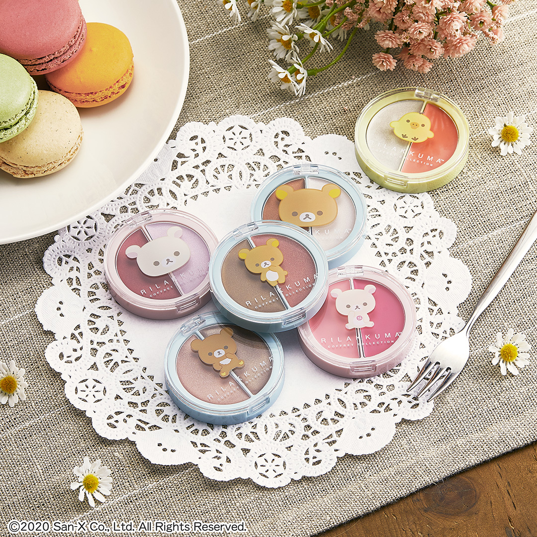 F赏:双色眼影盘 双色眼影盘一共有6款配色;玫瑰粉色调、大地色系都是公认的日常妆必备色!