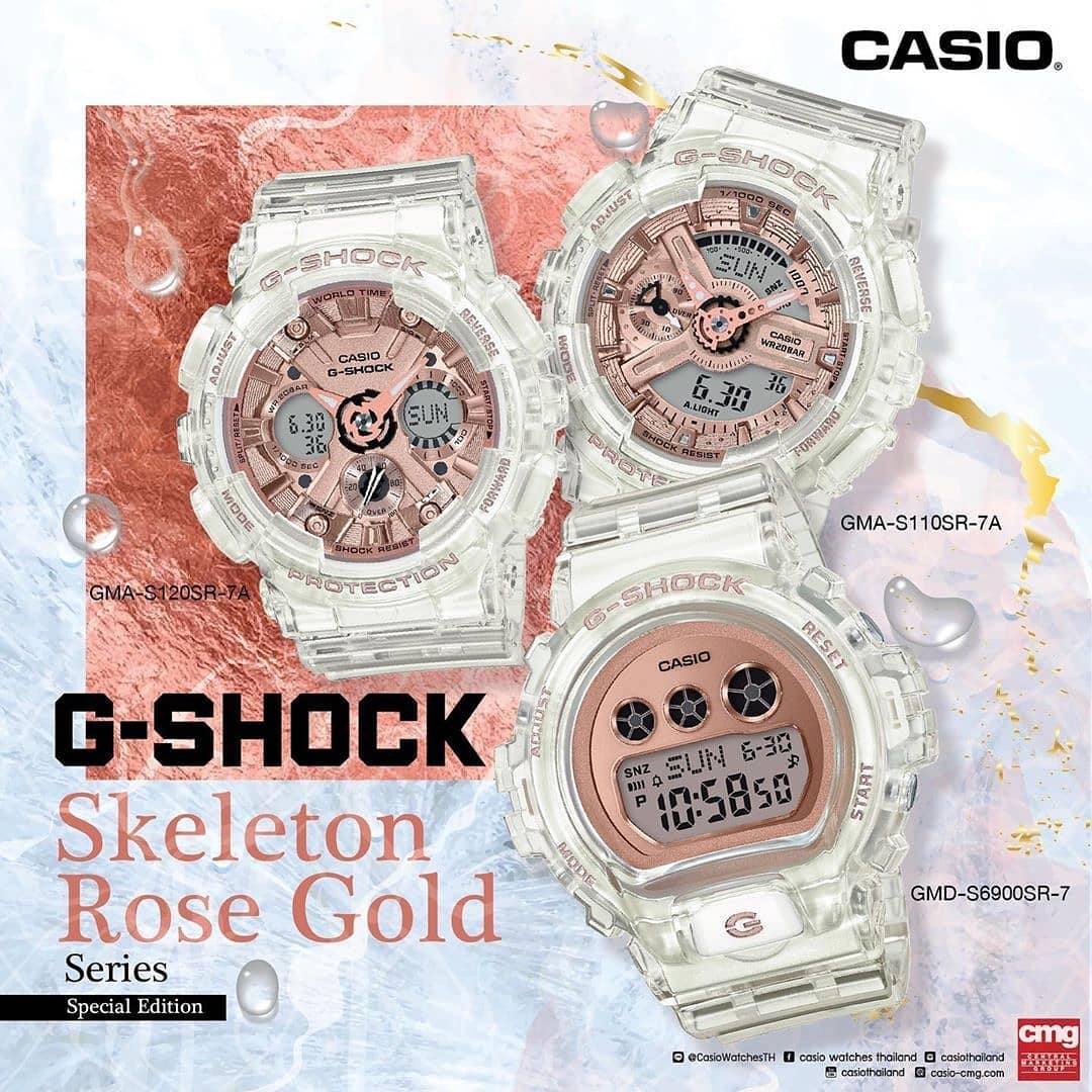 gshock 晶透玫瑰金