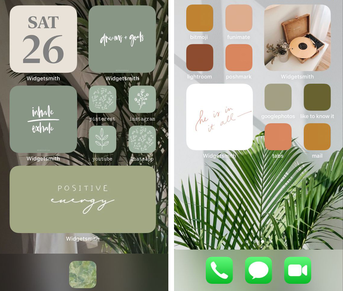 【ios 14桌面】✨很具Boho气息的大地色系、秘境森林色系超有质感!
