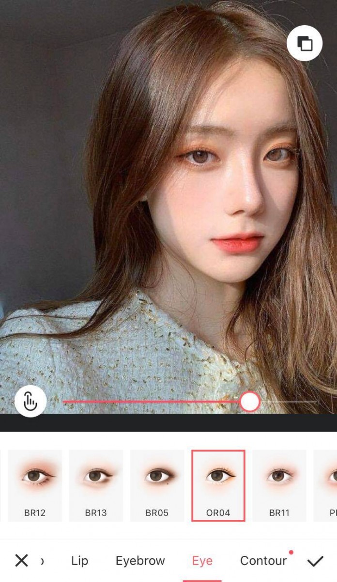 miacare 隐形眼镜 杏桃橘眼妆画法