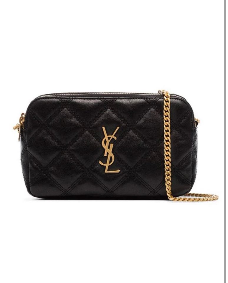 【双十一必买手表包包】Yves Saint Laurent Becky Double-Zip Crossbody Bag in Black/Gold （点击我查看购买详情） >> 原价 RM8085 | 优惠价 RM6,560