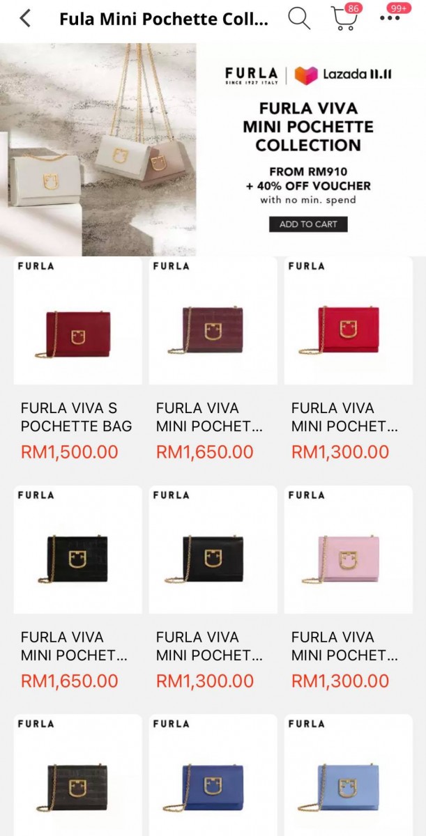 【双十一必买手表包包】Furla RM910起 + 40%折扣 no minimum spend >> （点击我查看购买详情）超级百搭高质感的VIVA MINI POCHETTE系列无论任何场合佩戴都很合适啊～