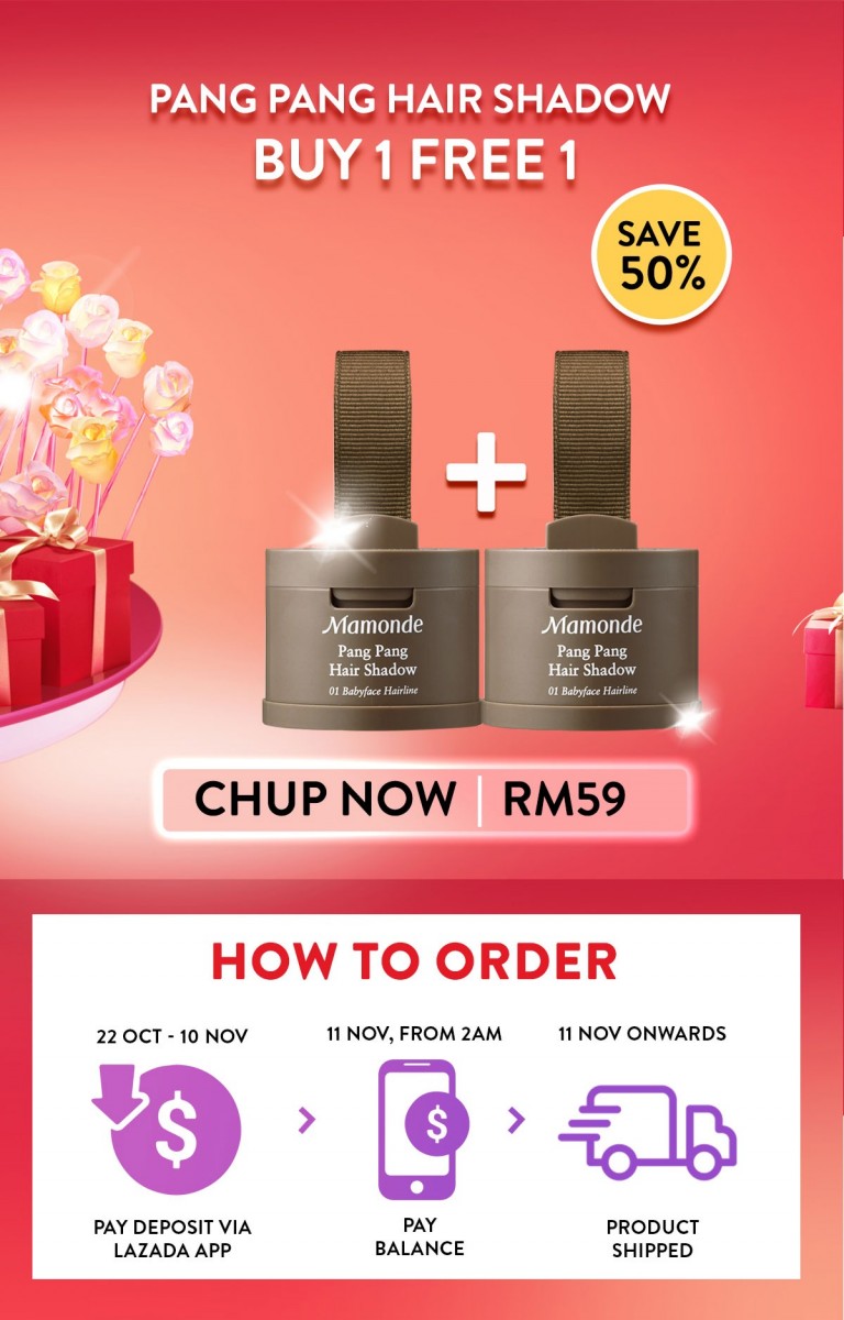 Mamonde >> （点击我查看优惠+购买详情） 热销王Rose Water买一级送3款护肤赠品；Pang Pang发际线修容阴影粉、气垫粉饼等Mamonde明星商品还有买一送一超狂优惠！一定要趁售罄前快手下单啊～