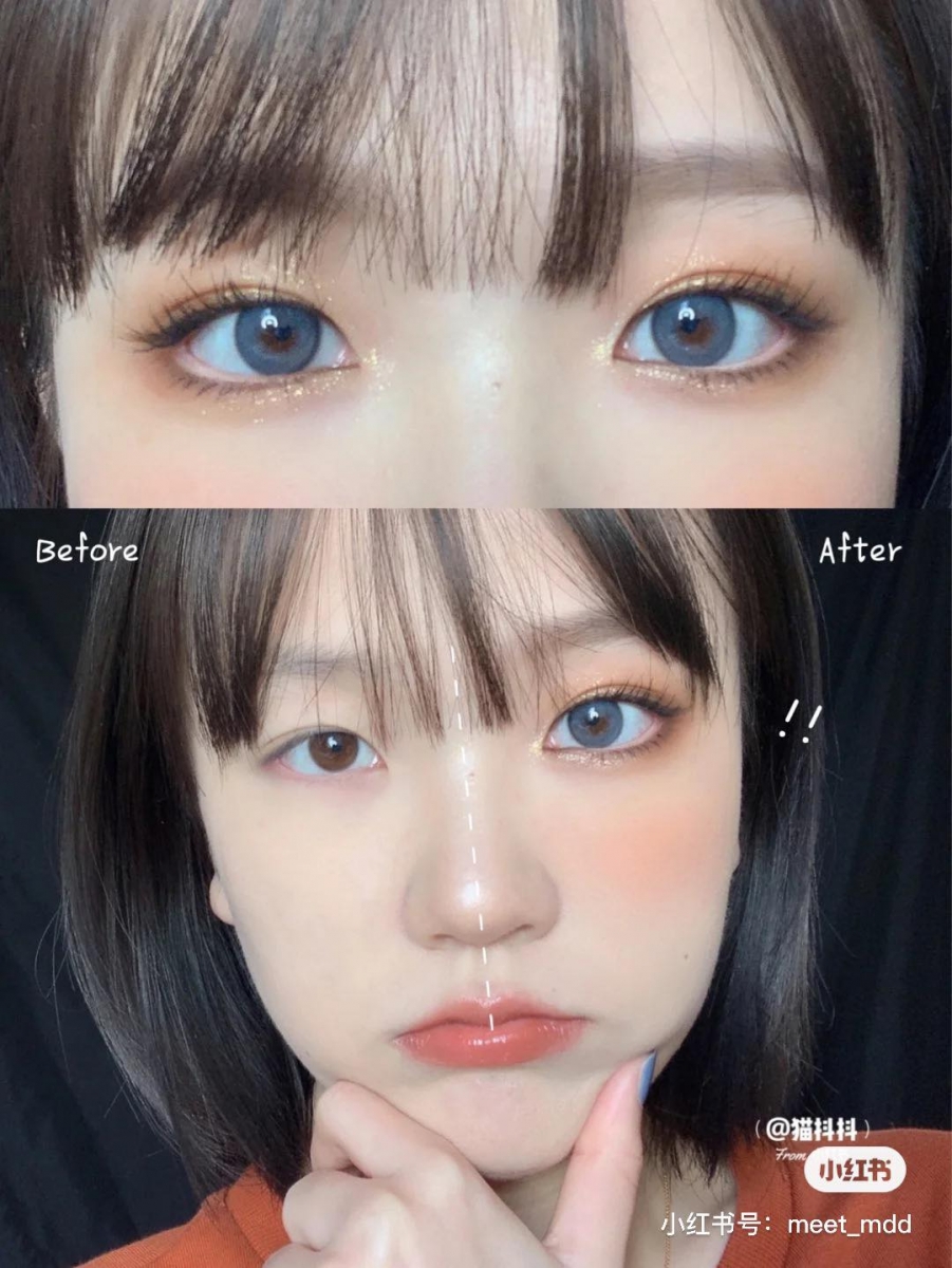 好人缘系女孩桃花眼妆画法(一):超上镜暖棕调自然大眼妆 小眼睛也能瞬间变身心机无辜水汪汪大眼!用一般女生都会有的暖棕、杏色调眼影,跟着下面的步骤就能轻松画出同款眼妆喽: