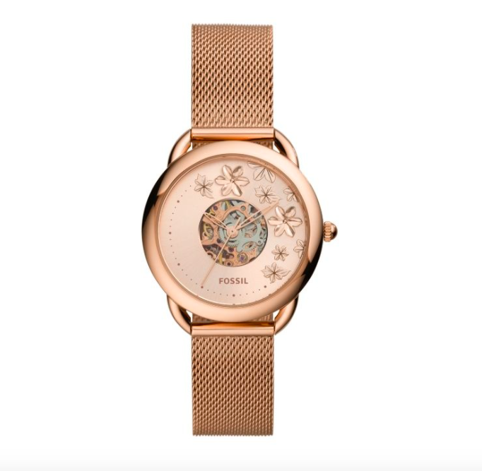 #2 Fossil Tailor Me Watch ME3187 玫瑰金不锈钢自动机械表,表盘上施以花瓣元素点缀优雅感十足~(RM999)>> 点击查看链接