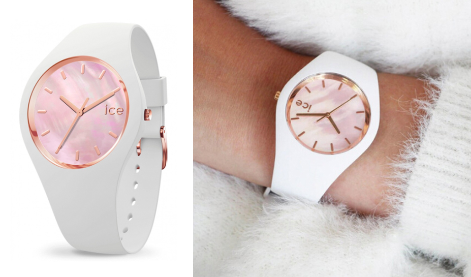 #10 Ice-Watch ICE pearl - White Pink (Medium) 奶霜白表带配上粉感珍珠贝母表盘,光线照射下展现灵动色泽~柔美优雅范儿十足!(RM409)>> 点击查看链接