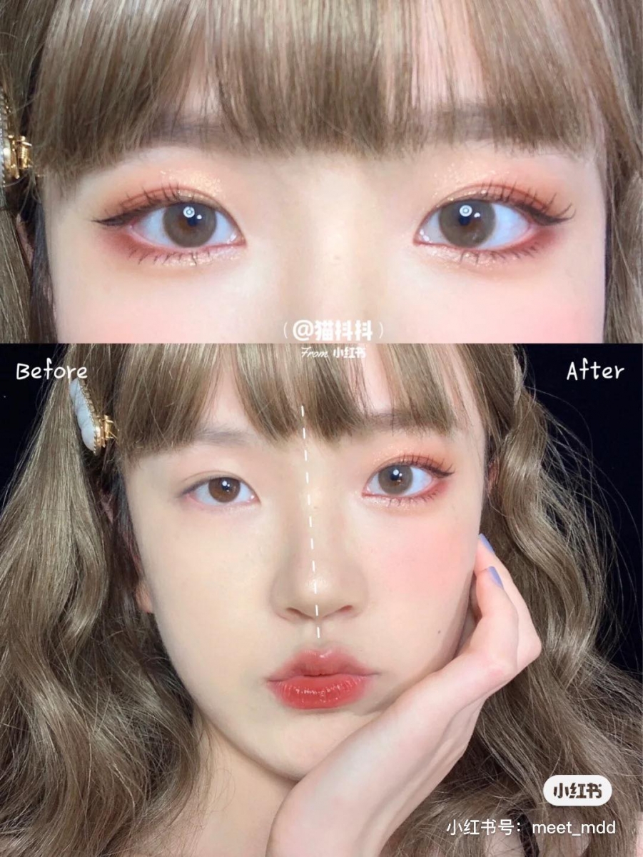 好人缘系女孩桃花眼妆画法(三):超高回头率女团微笑眼粉嫩眼妆 和另一半或闺蜜出门逛街约会最适合画的一款粉嫩嫩女团感眼妆,回头率超级高!