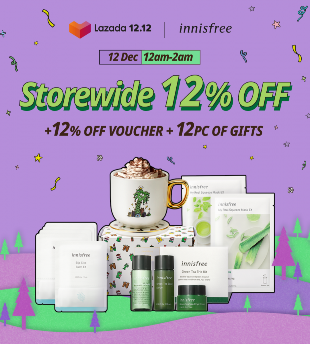 Innisfree 12.12 Sale 享12%折扣之余，还有各种优惠套组值得入手 : 【点击前往查看双十二促销详情】