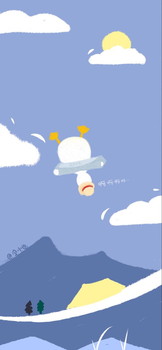 【手机壁纸Wallpaper · 可爱手绘插画系列】 未来会很明朗，好运就在路上。