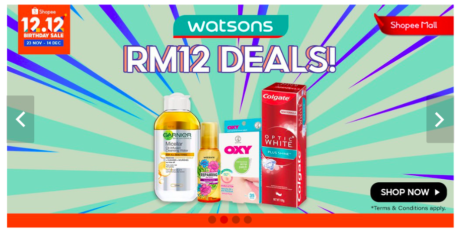 Watsons 12.12 Sale RM12商品必抢、高达50%超狂折扣: 【点击前往查看双十二促销详情】