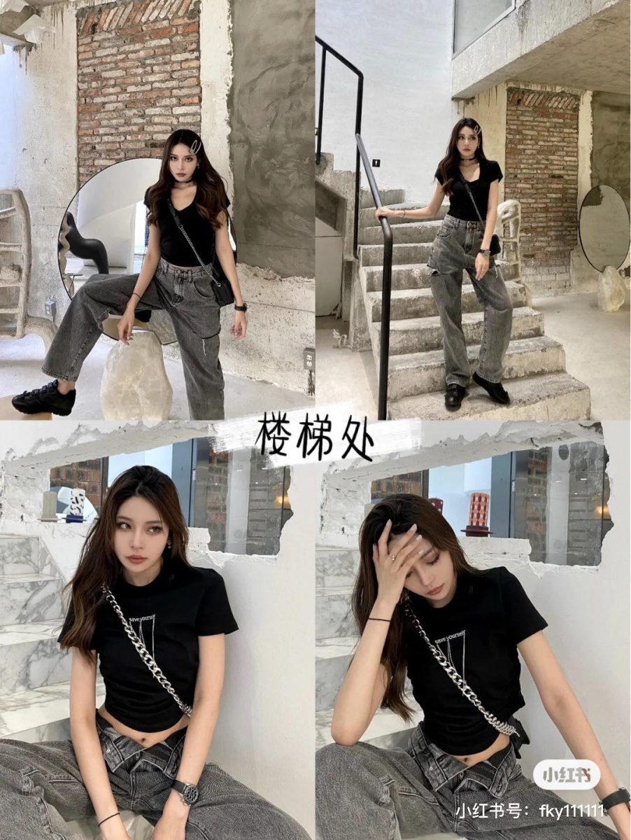 一些INS风咖啡馆里可能会有很好拍的楼梯处，在没有阻碍其他客人行走的状态下抓紧机会拍照吧～坐着、站着自然摆拍即可。