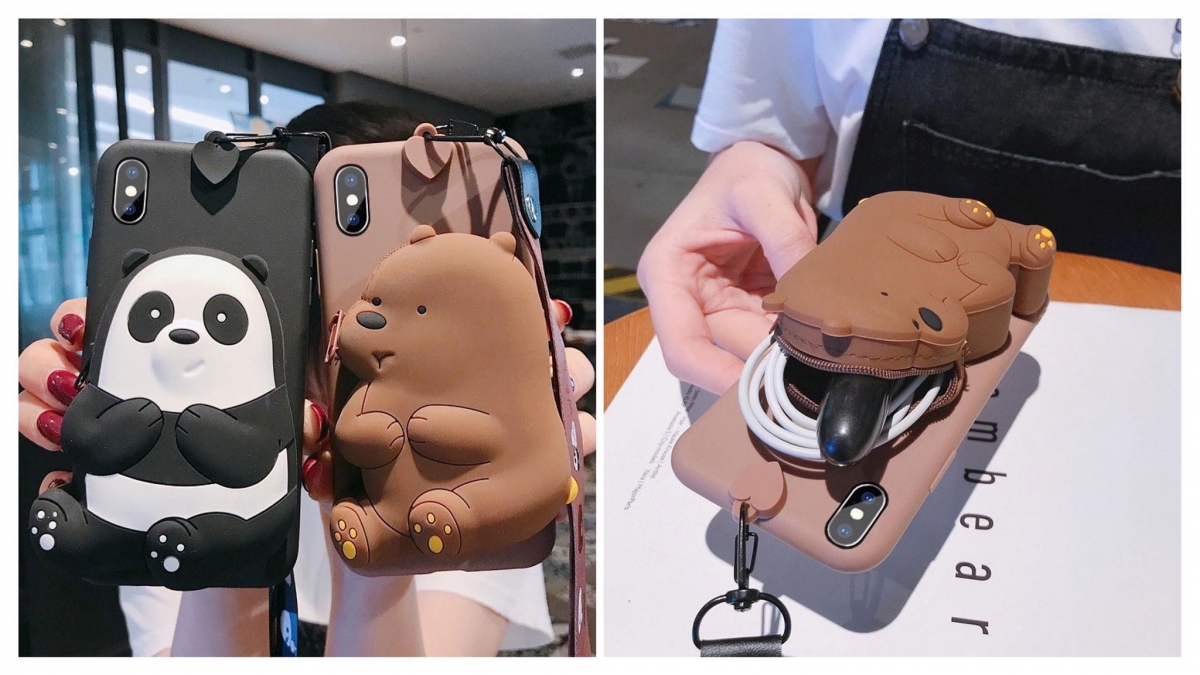 # 9 We Bare Bear粉丝们绝对秒沦陷的3D立体手机壳!后面的立体熊熊是个小暗格,打开拉链可以收纳耳机等小配件哟~RM16 >> 这里买
