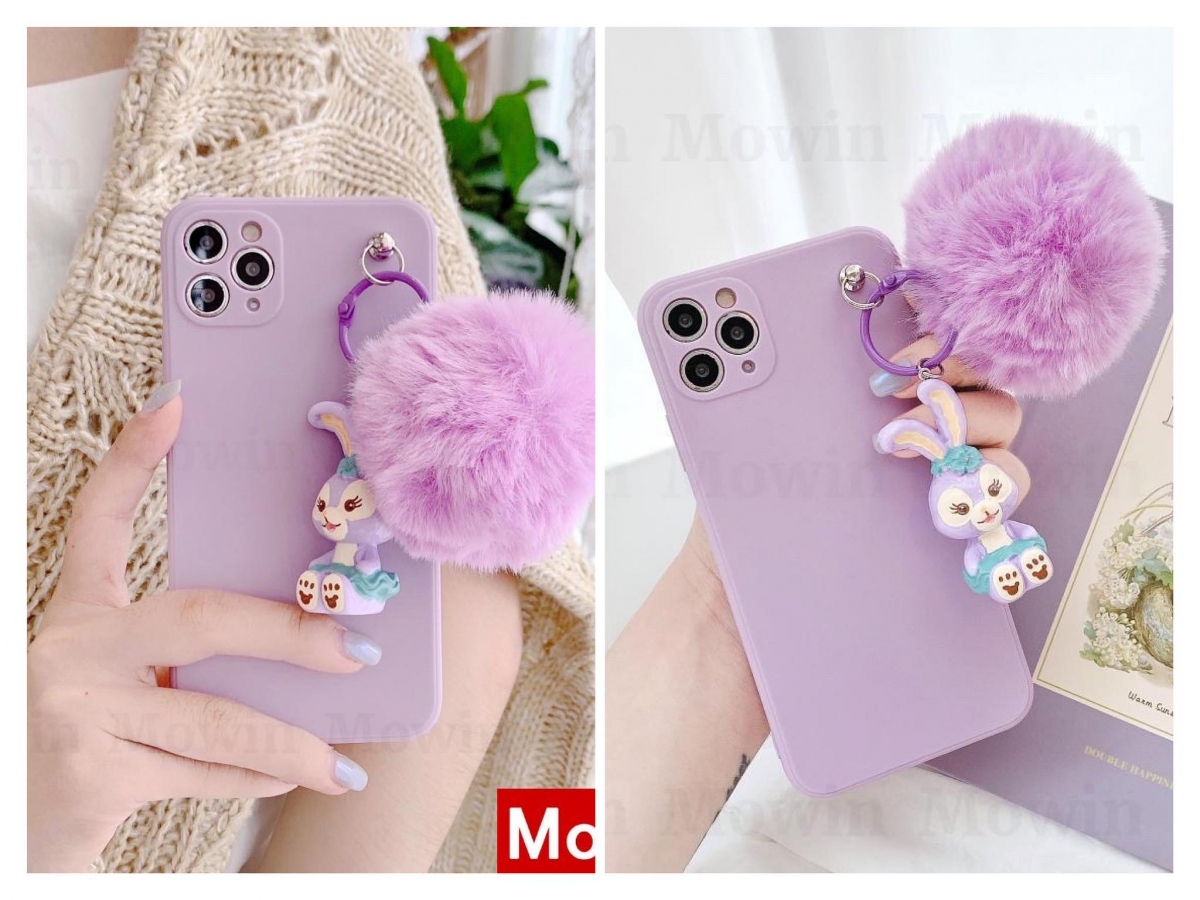 # 6 紫色TPU手机壳配上同色系的星黛露兔兔立体卡通挂件和毛球,紫色控、喜欢星黛露的女生千万要入手啊!RM9.38 >> 这里买