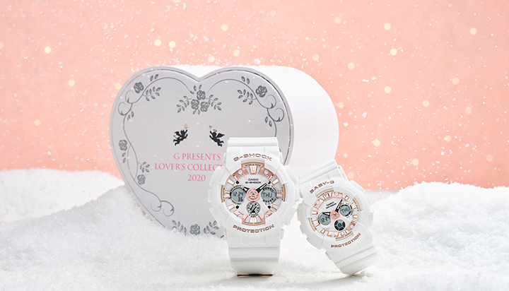 CASIO G-SHOCK x BABY-G LOV-20A-7A Lover's Collection Pair Watch 超精美的「雪白玫瑰金」对表在大马上架喽～雪花白色表带配上梦幻玫瑰金色细节点缀于表盘，细看还会发现正中央表针转轴的位置是一朵小玫瑰花设计；送表的同时仿佛同时送上了一朵告白玫瑰，浪漫至极 ❤️ 来临作为情人节选礼是很不错的选择呢！（RM1,119 / 2支表）>>> 点击查看购买详情