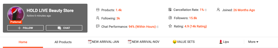 hold live beauty store