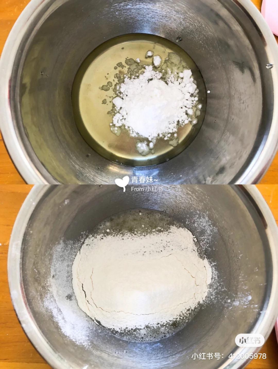 1、蛋白加入糖粉搅拌均匀,只有依序过筛倒入低筋面粉继续搅拌好,加入玉米油拌匀。 2、将拌匀的面糊装进裱花袋里面挤入圆模型烤盘,记得不用挤得太厚、薄薄一层就行。然后在表面撒上杏仁片。 3、翻入预热的烤箱,上下火180度烤15分钟左右~嘎嘣脆、无需打发3步骤轻松完成的杏仁薄脆GET!