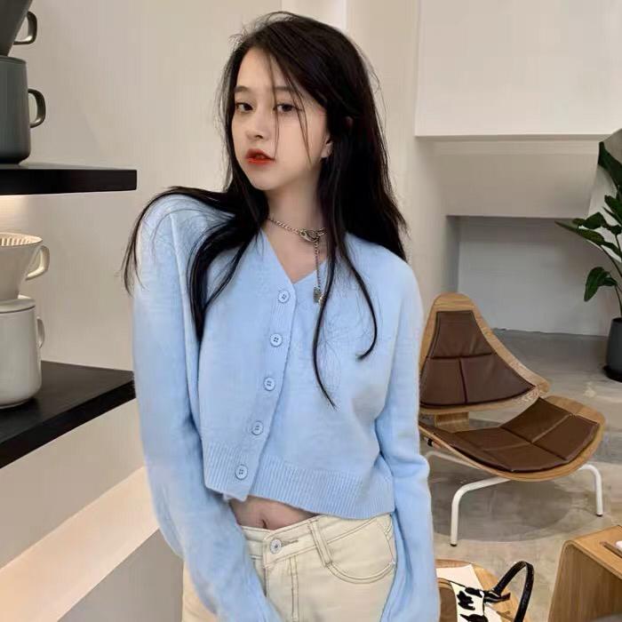 蓝色针织外套 4