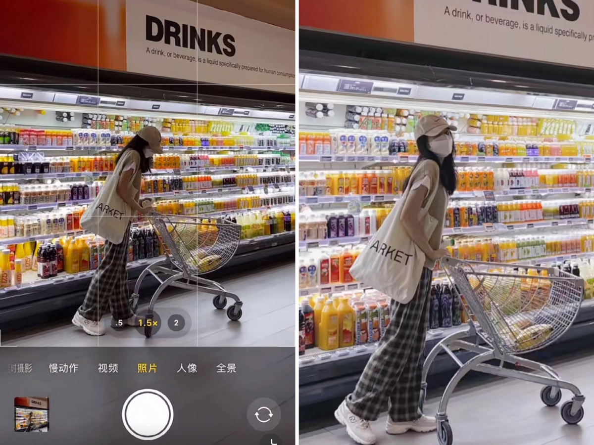 同场加映Tips: 在有陈列架的地方如书店、超市、唱片行等,可以利用远拍角度、「躲在柜子后面伪偷拍」的角度,拍出构图好看、随意又不失高级感的自然美照~