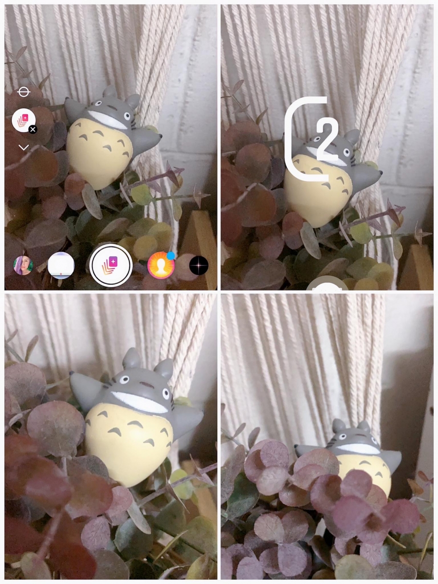 首先开启IG Story的Photo Booth功能,点击下方正中央开始执行Photo Booth拍摄。倒数3、2、1之后每一个“闪光灯”等同拍下一张照片,一共会拍出4张。