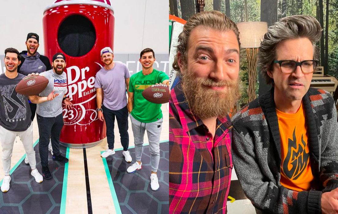 TOP 4 :Rhett and Link (年收入约2千万美金) TOP 3 :“Dude Perfect”Coby Cotton,Cory Cotton,Garret Hilbert,Cody Jones,Tyler Toney (年收入约2千3百万美金)