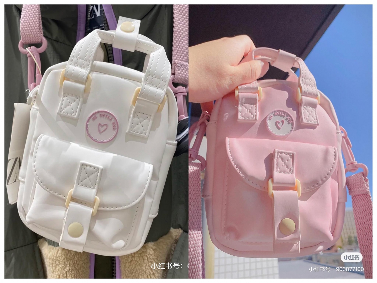 这款Mini Crossbody官方说明是童款包包，但女生们把它当作小包包使用完全OK～阳光紫外线照射下粉背带款白色包包会变色成奶油粉色，薄荷色背带款的白色包包则会变成天空蓝色。目前马来西亚ZARA官网上架了粉色背带款，而且售价不到RM100，手刀快冲啊集美们！