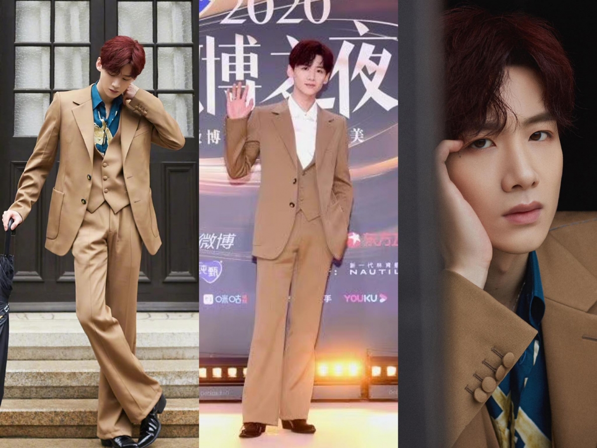 #白敬亭雅痞贵公子 大走雅痞贵公子风的「白白」白敬亭棕色西装造型帅翻！港风时尚大片被赞「与生俱来的温冷贵气、不动声色地俘虏人心」～