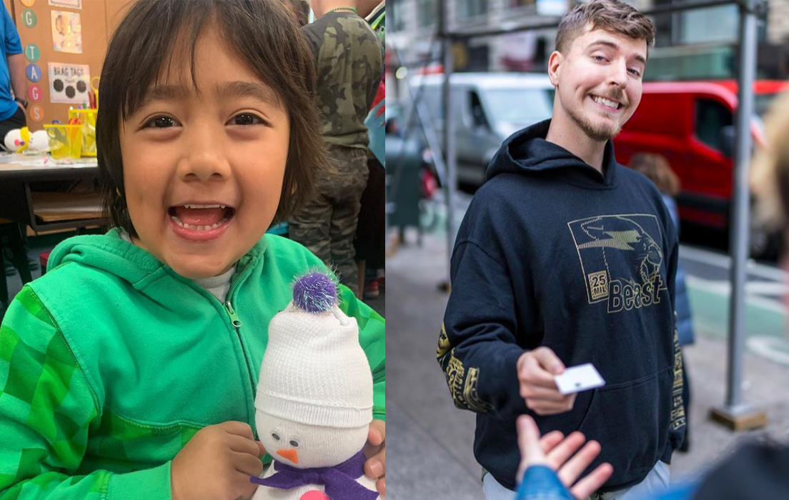 TOP 2 :“Mr.Beast” Jimmy Donaldson (年收入约2千4百万美金) TOP 1 :Ryan Kaji (年收入约2千9百五十万美金)