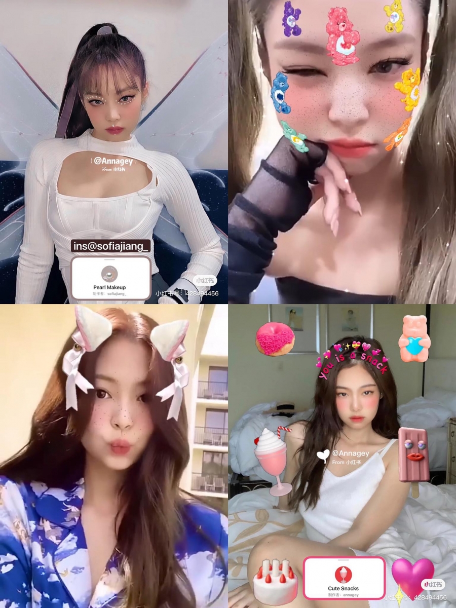【Instagram Stories Effect 限时动态中文字滤镜作者:? annagey 】 推荐滤镜:Pearl Makeup、Carebear Sparkles、White Cat Ears Meow、Cute Snacks