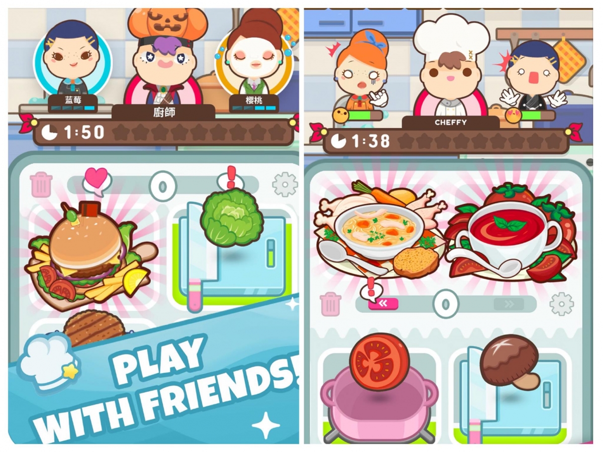 多人游戏APP推荐 # 1：Too Many Cooks 可以和小伙伴、闺蜜们一起上线「经营」餐馆，从厨房到外场需要默契经营才能完成游戏任务；据说游戏模式看似简单，但玩起来还是有一定困难度哦～相信喜欢Cooking Games的女生都会觉得这款游戏很不错！