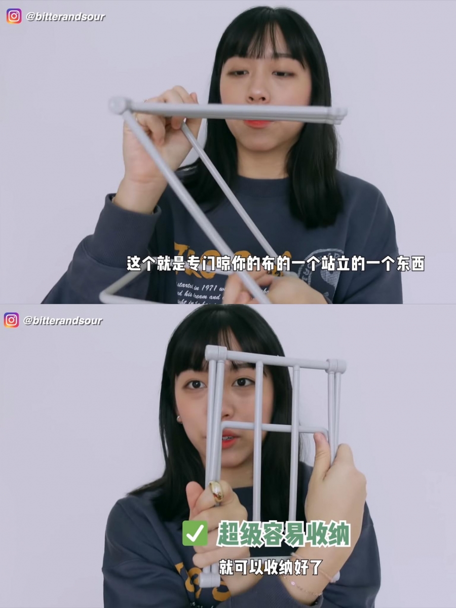 MRDIY必买:小型晾晒架 和Sonia一样因为在外租房不能在墙面上钉挂钩、又不想自己的抹布和室友的混在一起或摊在桌面上晾干,这时不妨考虑入手类似的小型晾晒架,而且不用的时候还能折叠收纳省空间。