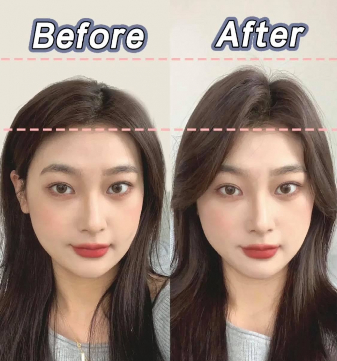 建议平日里一、两个星期就可以换一条发缝分线,或换一种分线法~避免发缝越来越秃、头发越来越贴头皮显脸大~如果头皮容易出油导致发型出门快速扁塌,记得利用蓬松粉/控油散粉吸掉多余油脂,发根才会有感蓬松起来。