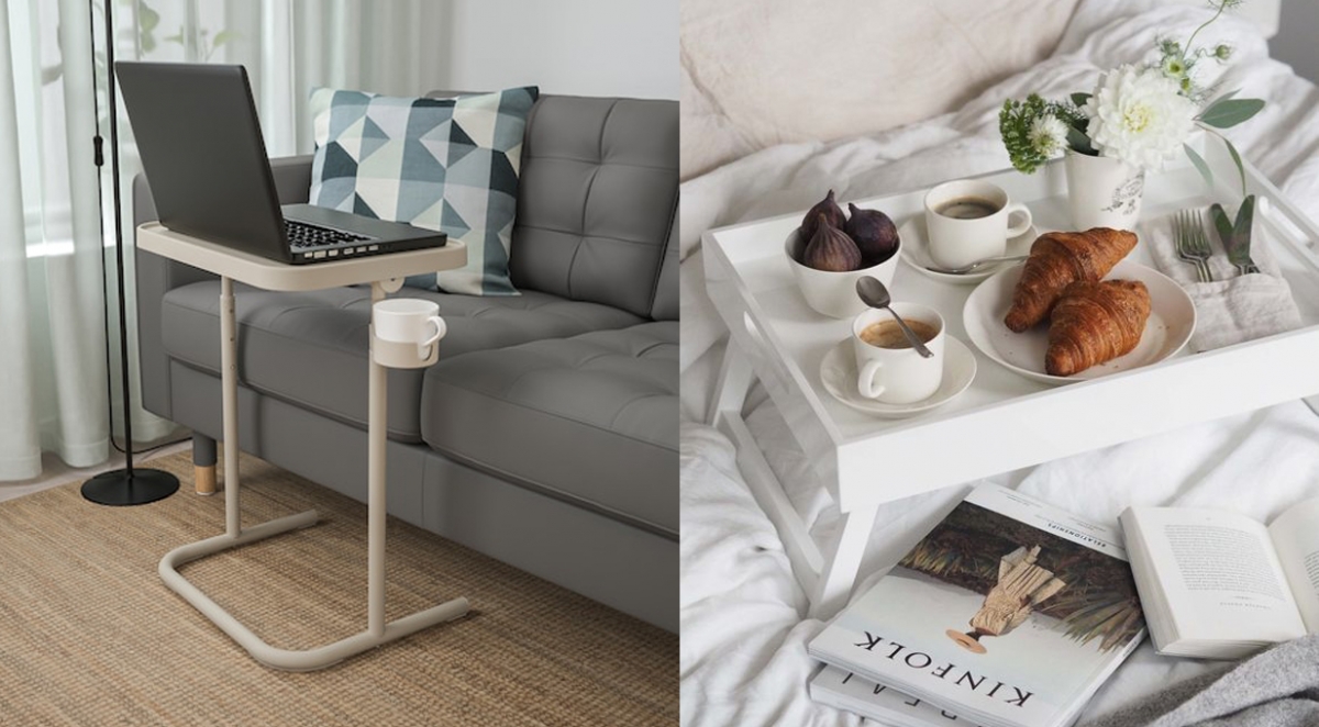 IKEA BJORKASEN 小边桌 / KLIPSK 懒人小桌 如果你也和编一样喜欢坐在床铺上追剧看书，不妨可以入手一款类似的小边桌；可调节高度、旁边还有贴心小空间可以放杯子或迷你垃圾桶～KLIPSK 则是懒人床上用小桌子，不用的时候好收纳不占空间。都是提升宅家幸福感的好物！