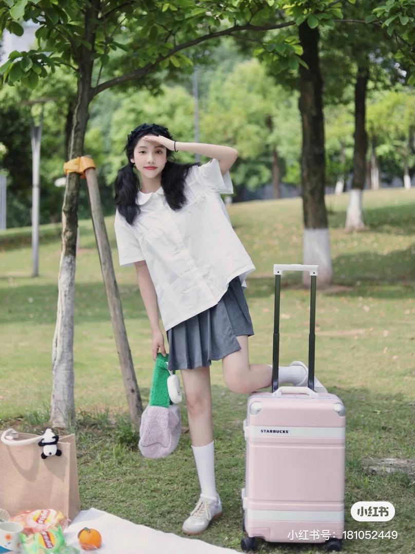 樱花粉 行李箱 11