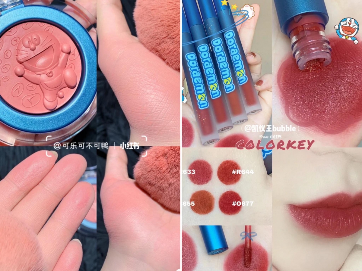 #Colorkey 珂拉琪 Colorkey家直播一姐薇娅推荐的小金筷眉笔、孟美岐同款唇釉都是必买款～品牌也不时会和卡通联名，比如早前的Tokidoki、哆啦A梦联名的唇釉和浮雕腮红/高光粉饼都掀起疯抢！在大马Shopee就能从官方店铺入手～
