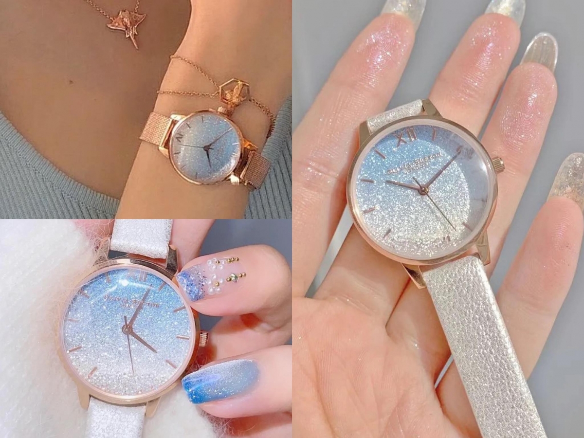 超级清新的璀璨星河渐变蓝色笔表盘,近看还会看见一层会流动的流沙碎钻,无论搭配银色、金属表带都非常显气质!表盘乍看有点像阳光照射下的波光粼粼海面,闪亮灵动。(参考价格 RM755 ~ RM800)>>> 点击查看购买链接