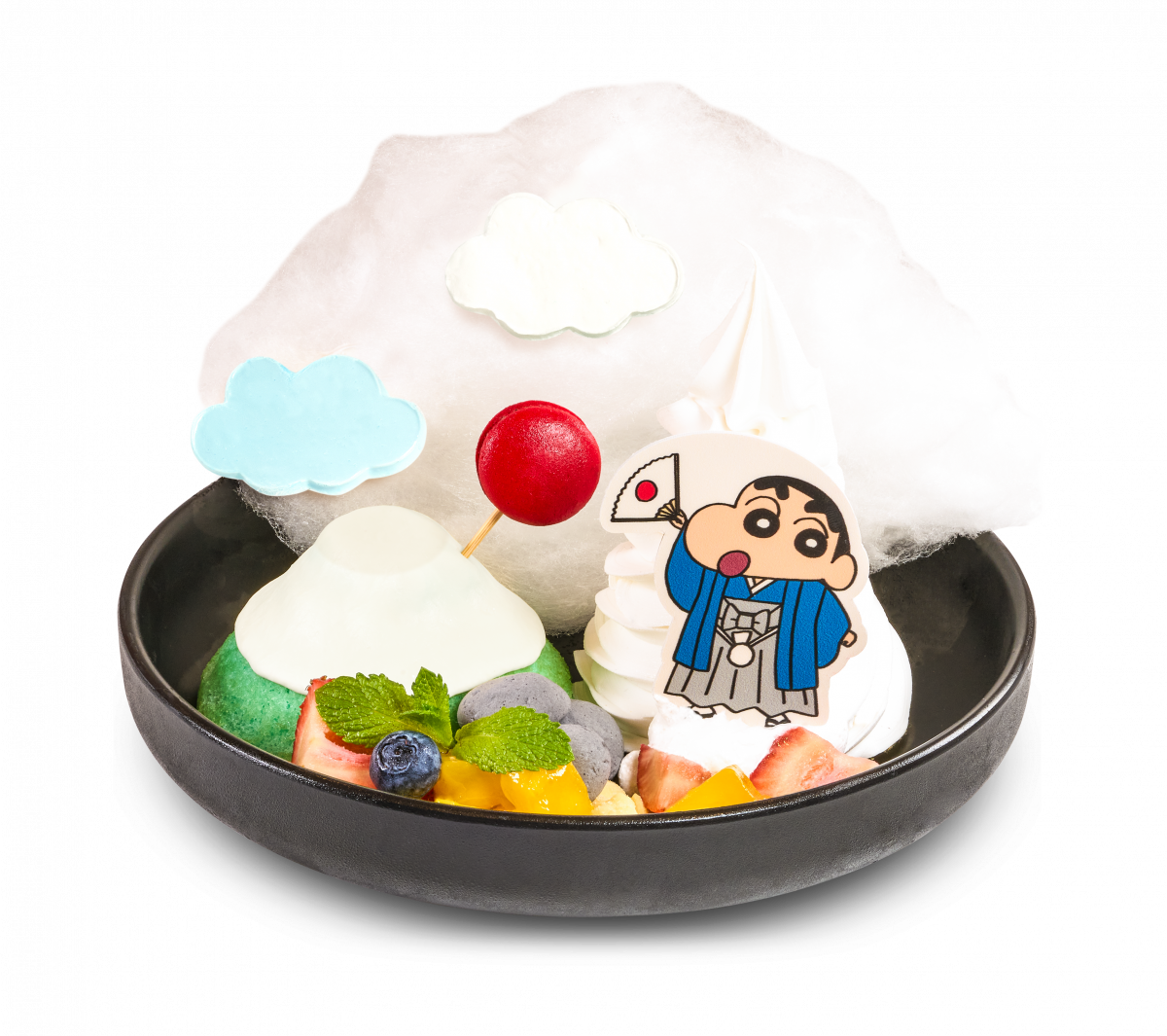 饮料甜点选择也不少!除了有屁屁布丁甜点,还有必吃的蜡笔小新Fuji-san Chiffon Cake富士山戚风蛋糕,以及小新陪你感受度假风情的Sunny Aloha Chocolate Lava Cake熔岩巧克力蛋糕!